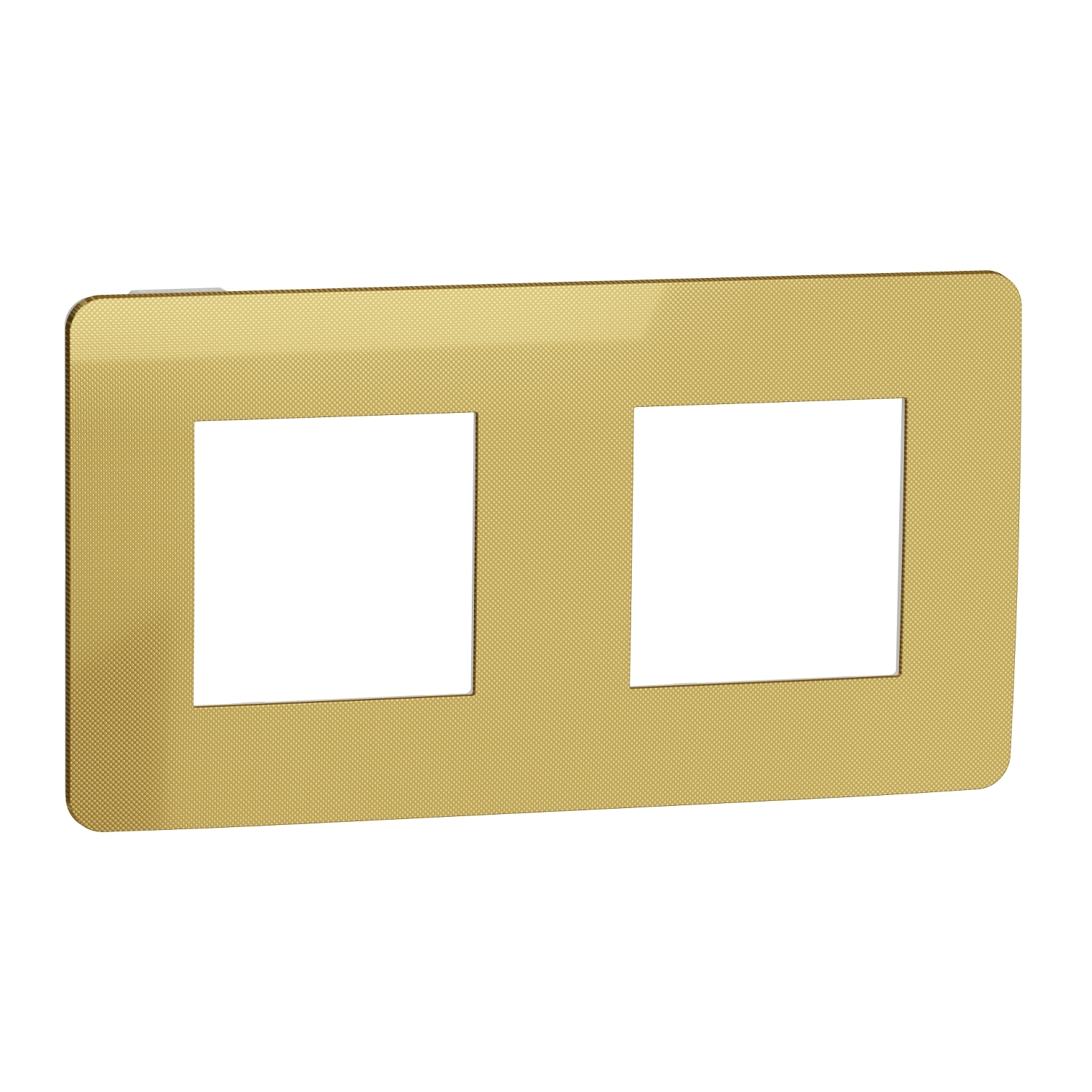Unica studio métal - plaque de finition - or liseré blanc - 2 postes