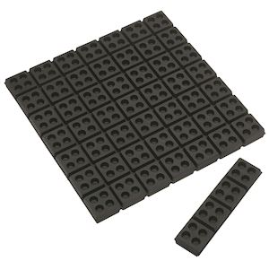 Lot de 4 plots élastomères en néoprène noir 45x45 mm épaisseur 20 mm