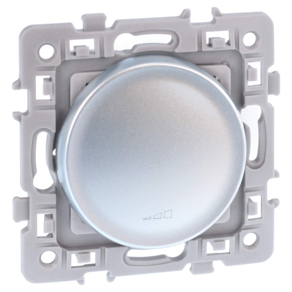 Variateur square - 2 fils - sans neutre - silver