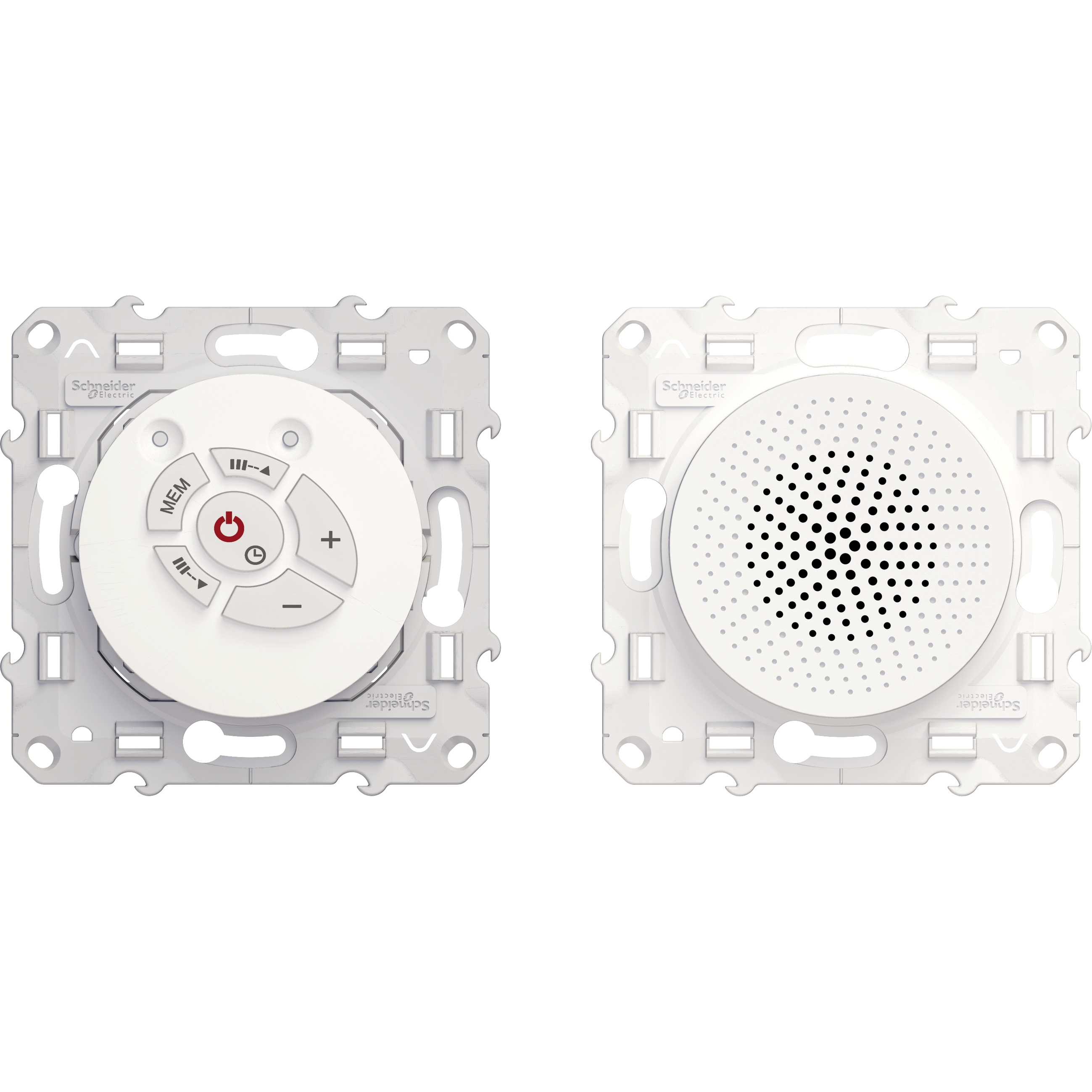 Odace, pack radio fm mono + haut-parleur blanc (2 produits)