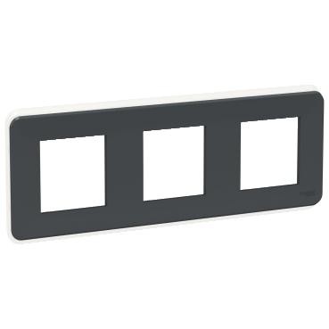 Unica pro - plaque de finition - anthracite - 3 postes