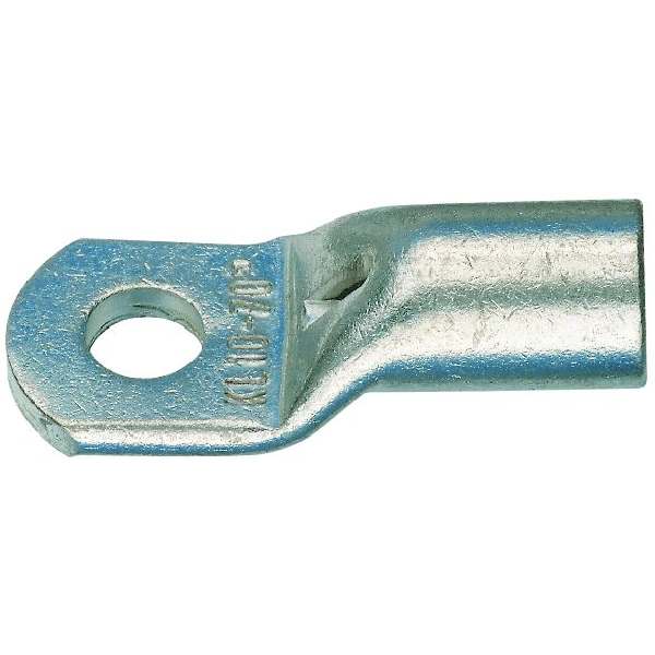 Cosse tubulaire droite en cuivre étamée par électrolyse de section 400mm² - bornage m12, avec trou d