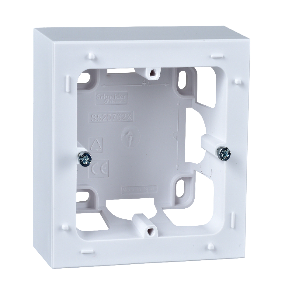 Odace - styl - boîte de montage pour mécanisme - en saillie - blanc ral9003 - 1 poste - 4 prédécoupe