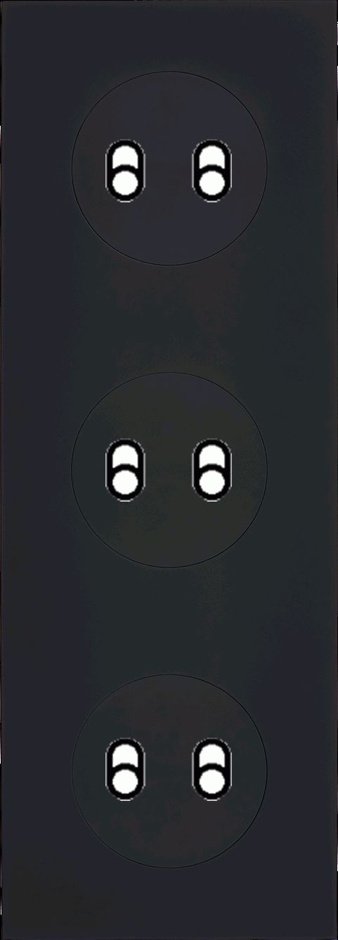 Façade désir satin noir soft touch triple verticale 2 basculeurs 2 basculeurs 2 basculeursles atouts