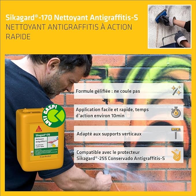 Sikagard®-170 nettoyant antigraffitis s. Puissant nettoyant décapant antigraffitis de qualité profes