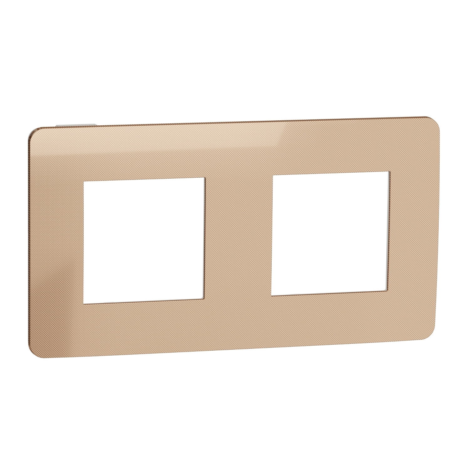 Unica studio métal - plaque de finition - cuivre liseré blanc - 2 postes