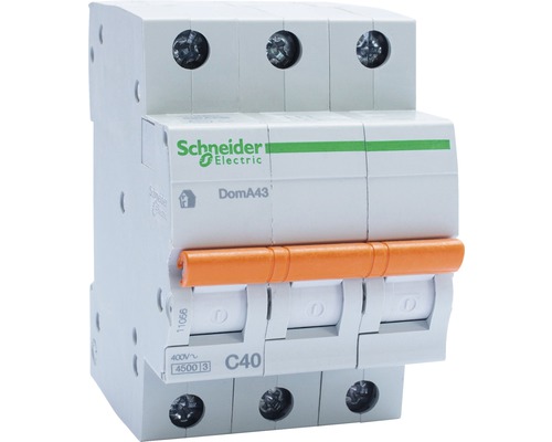 Disjoncteur électrique modulaire domae 3p 40a 4,5ka, courbe c