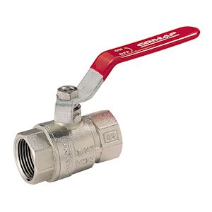 Vanne à boisseau pn30 femelle laiton levier plat rouge 15x21