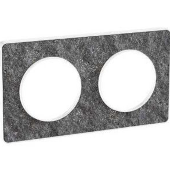 Plaque finition - 2 postes hv entraxe 71mm odace - s520804t schneider electric