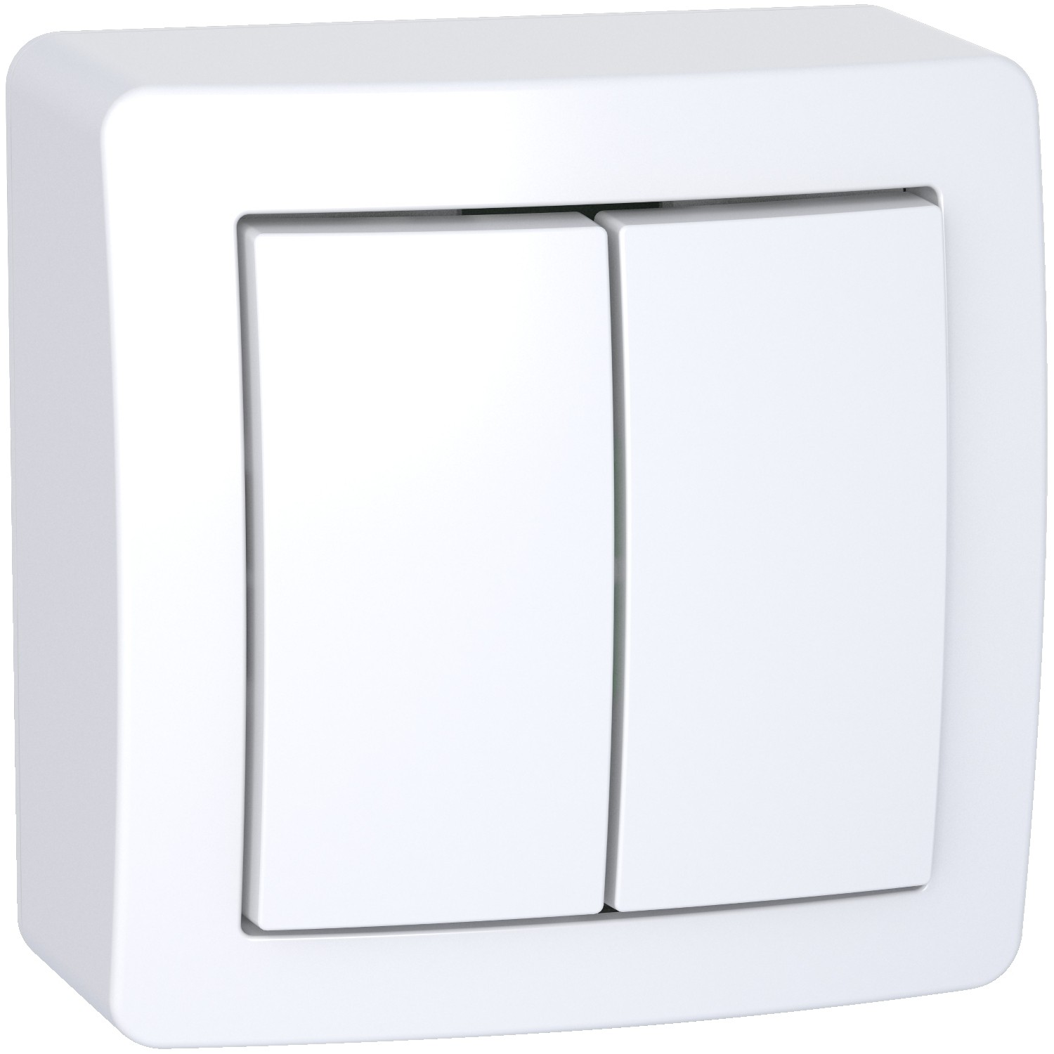 Alréa, double va-et-vient avec cadre saillie, blanc polaire