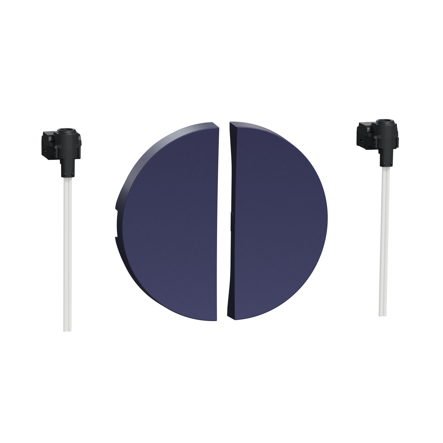 Odace - 2 demi enjoliveur en coloris cobalt livré sans led.