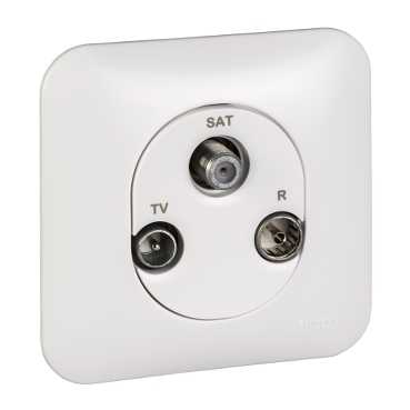 Ovalis - prise tv/fm/sat - 2 entrées arriére-mécanisme avec une plaque de fixation comprise.référenc