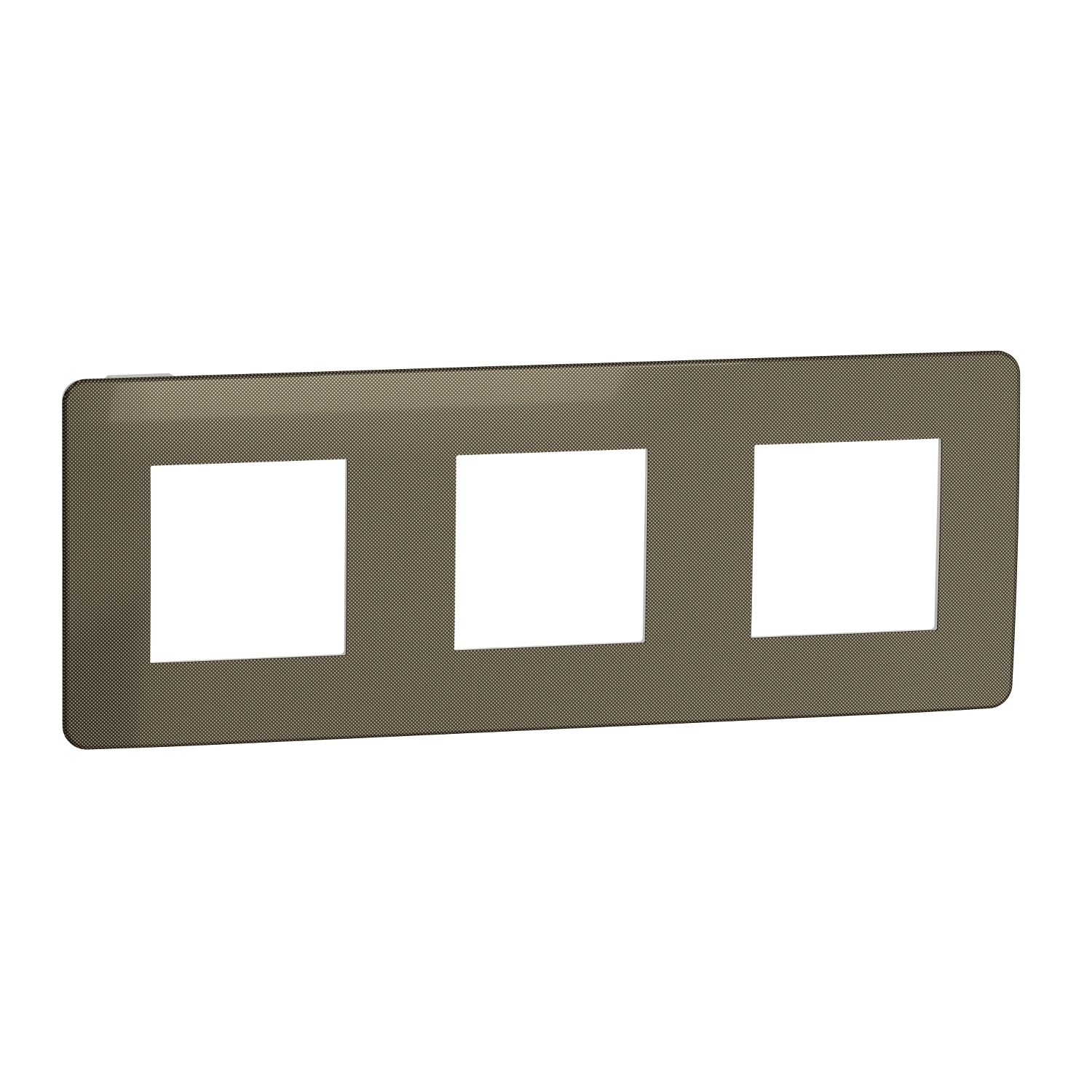 Unica studio métal - plaque de finition - bronze liseré blanc - 3 postes