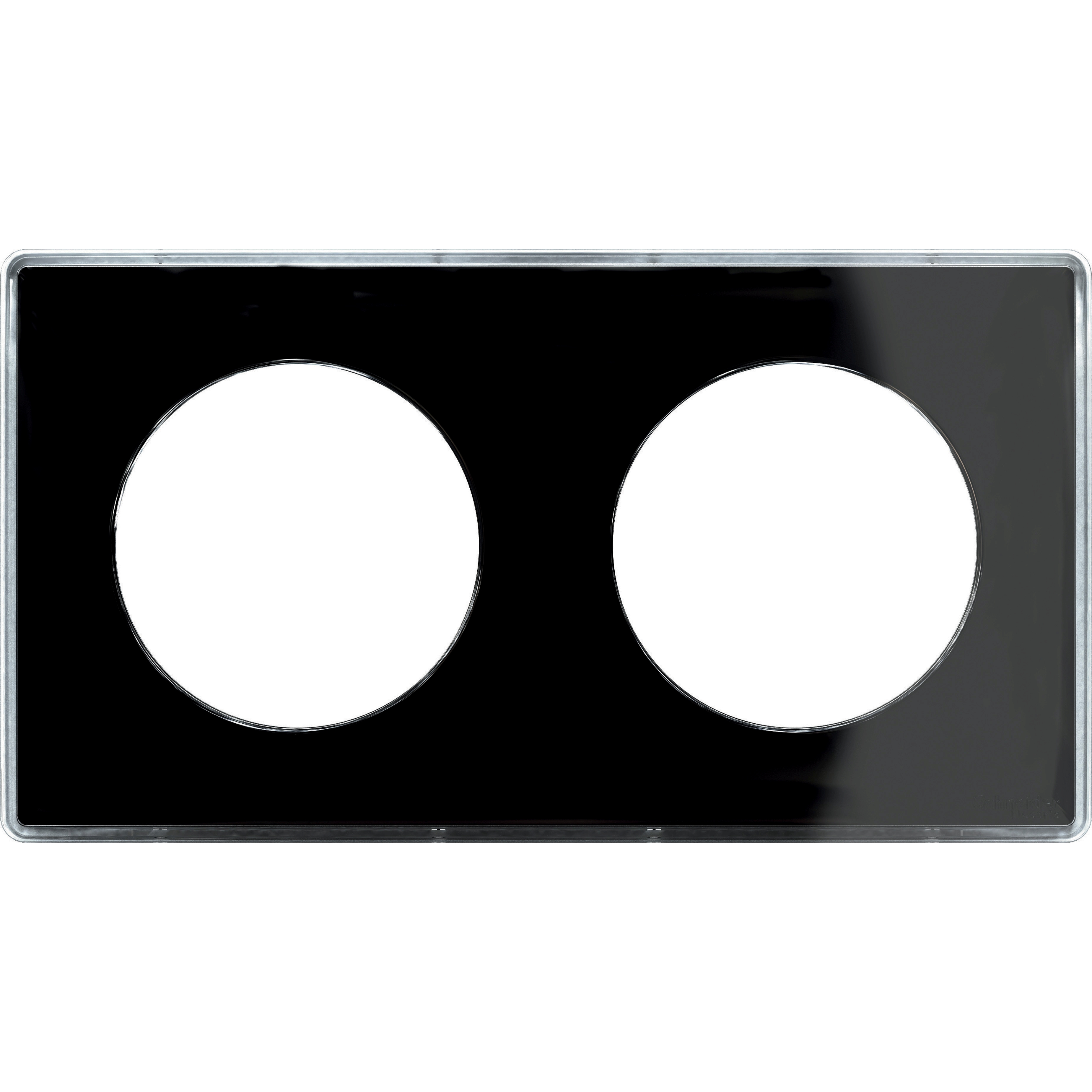 Odace - you solid - plaque - noir - liseré blanc - 2 postes horizontal 71mm | 2 postes vertical 71mm