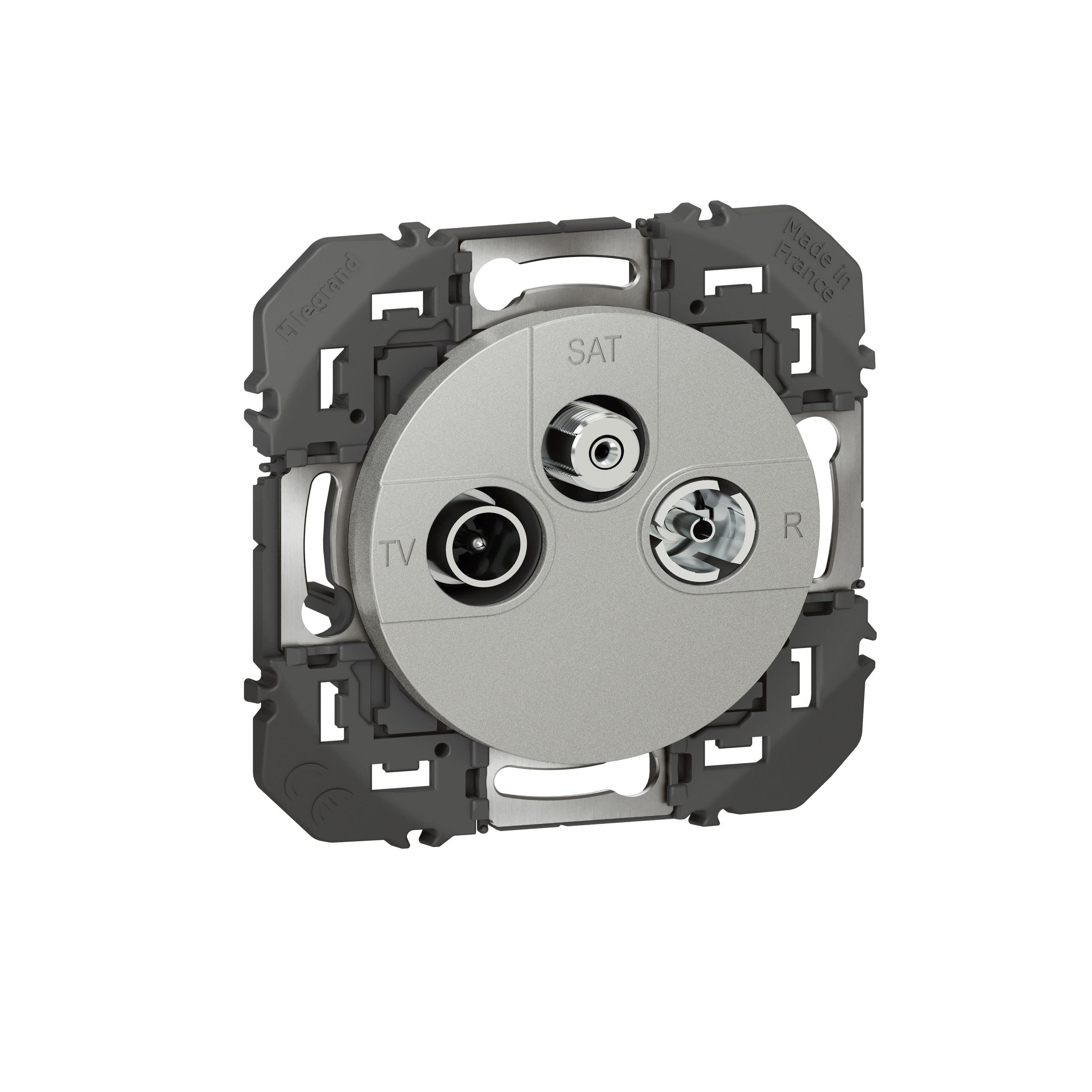 Dooxie, une prise télévision avec support permettant un rattrapage en cas de dérive de pose de la bo