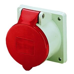 Socle de prise s-e 16a 4p 400v droit ip44