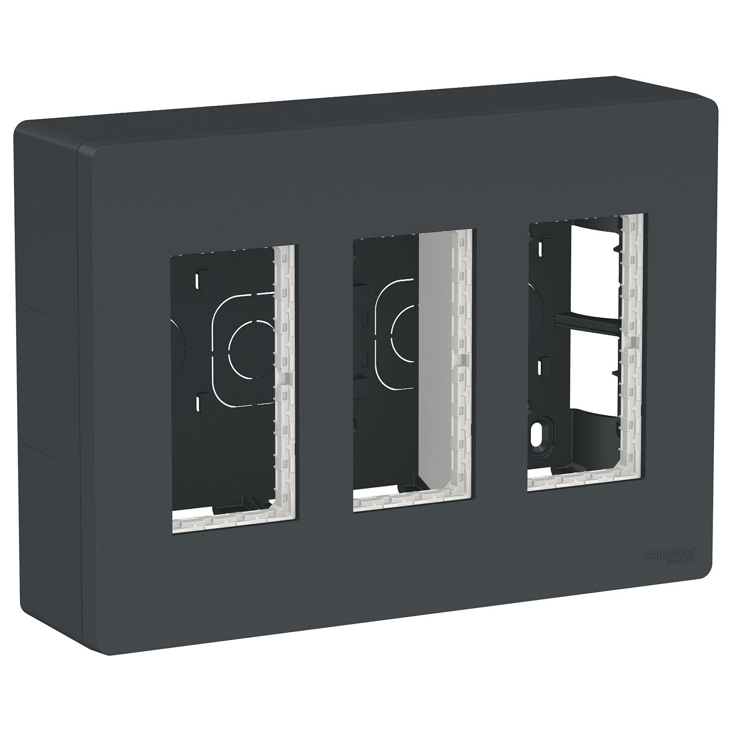 Unica - boîte de concentration en saillie complète - 3 colonnes de 4 modules - anthracite - livrée a