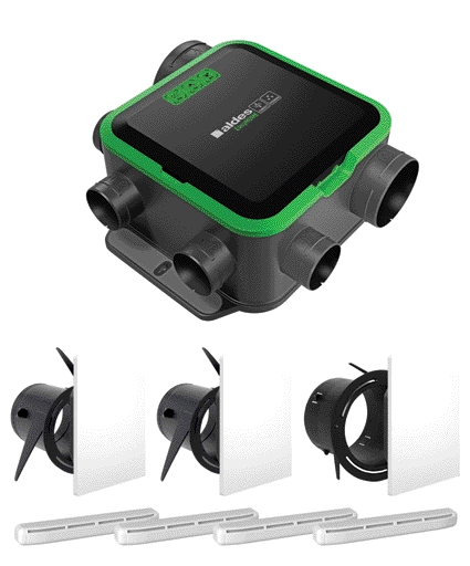 Kit vmc simple flux easyhome pureair compact premium livré avec 3 grilles colorline et 4 entrées d'a