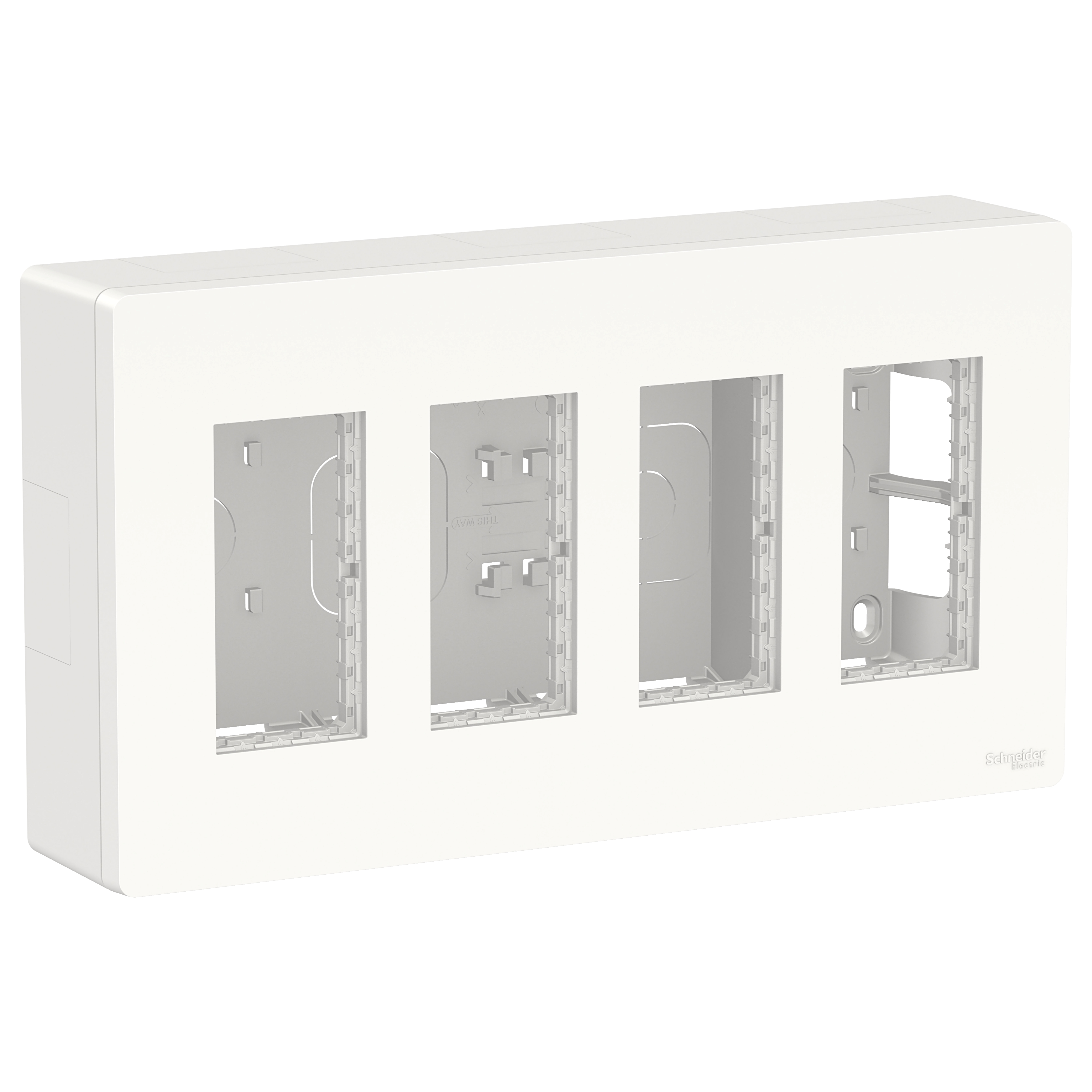 Unica - boîte de concentration en saillie complète - 4 colonnes de 4 modules - blanc - livrée avec s