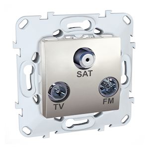 Prise tv + fm + sat altira - aluminium
