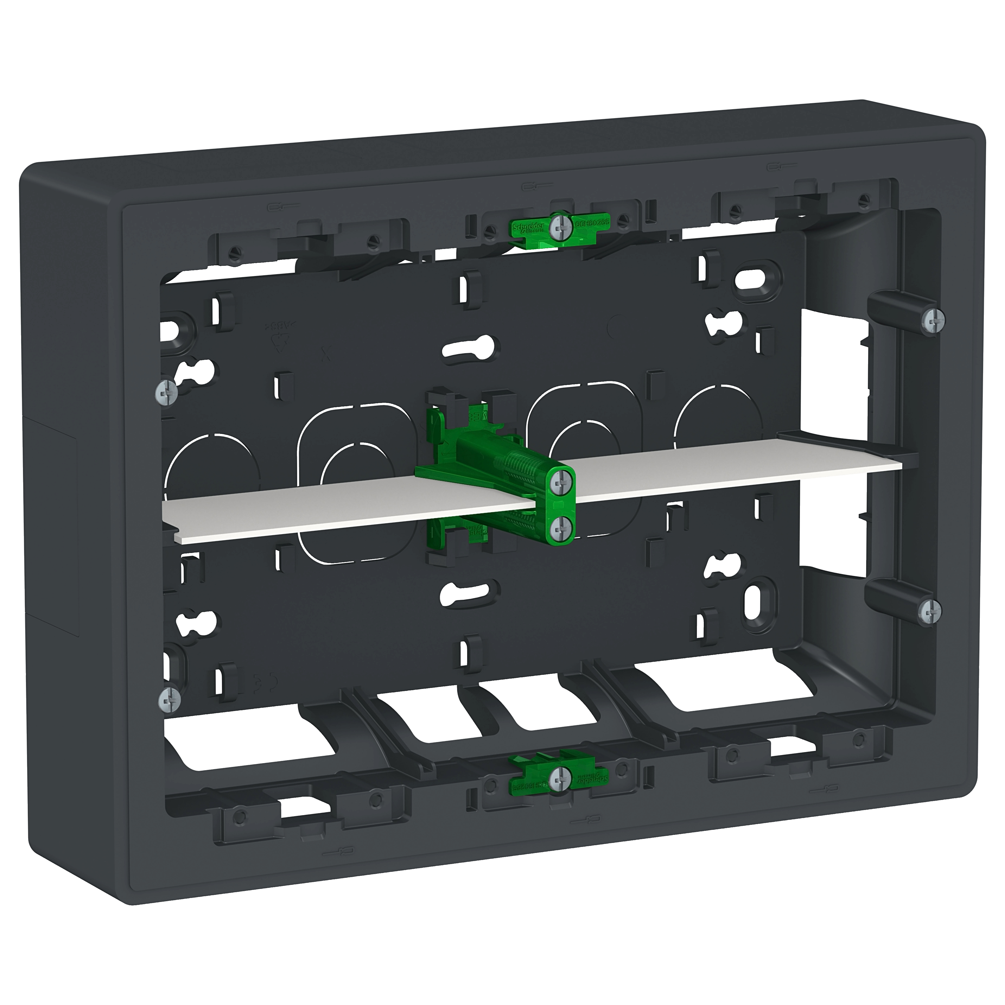 Unica - boîte de concentration en saillie - 2 rangées de 8 modules - anthracite - à compléter avec s