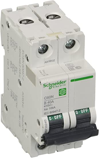 Disjoncteur miniature (mcb), multi9 c60n, 2p, 40a, courbe b, 10ka (iec/en 60947-2)