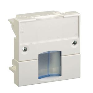 Support adaptable blanc 45x45mm, volet bleu vdi88101
