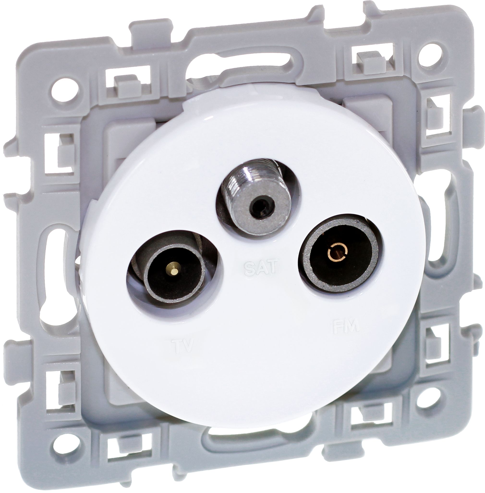 Prise tv-fm-sat silver - square - eur'hom