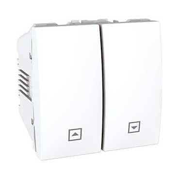 Unica blanc bouton-poussoir volets-roulants 10 a connexion rapide 2 modules