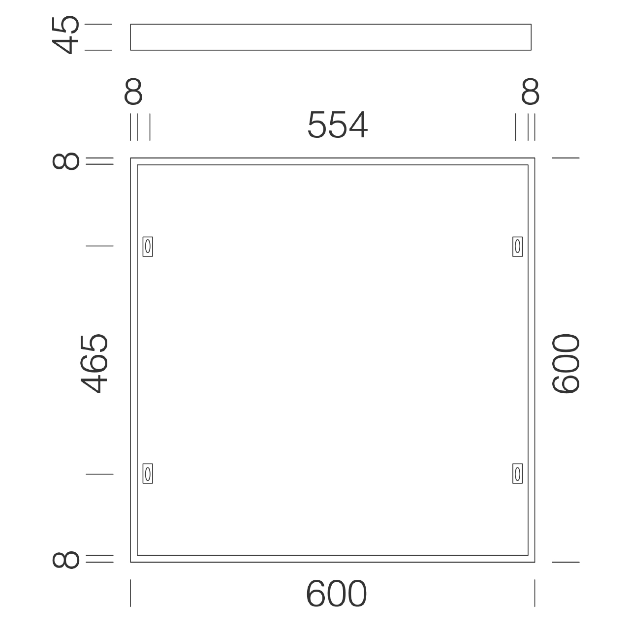Accessoire 595 cadre saillie 600x600