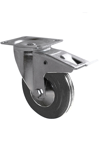 Roulette pivotante a frein 200 a platine charge 200kg