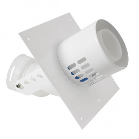 Plaque murale b3 avec coude integre d80/125mm