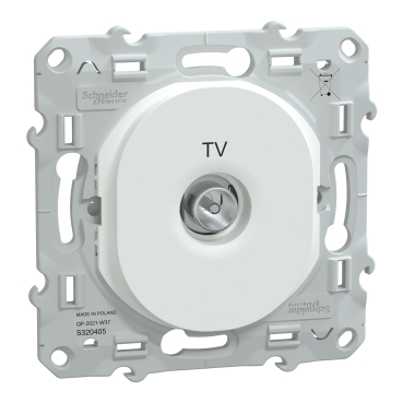Ovalis - prise tv simple - blanc