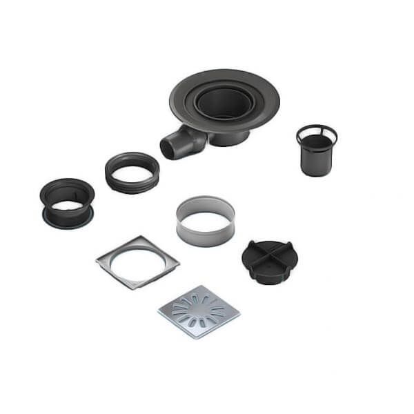 Ecoulement horizontal wedi fundo dn 50 grille carrée réf. 07-70-00/011