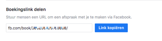 Facebook Afspraken Boekingslink