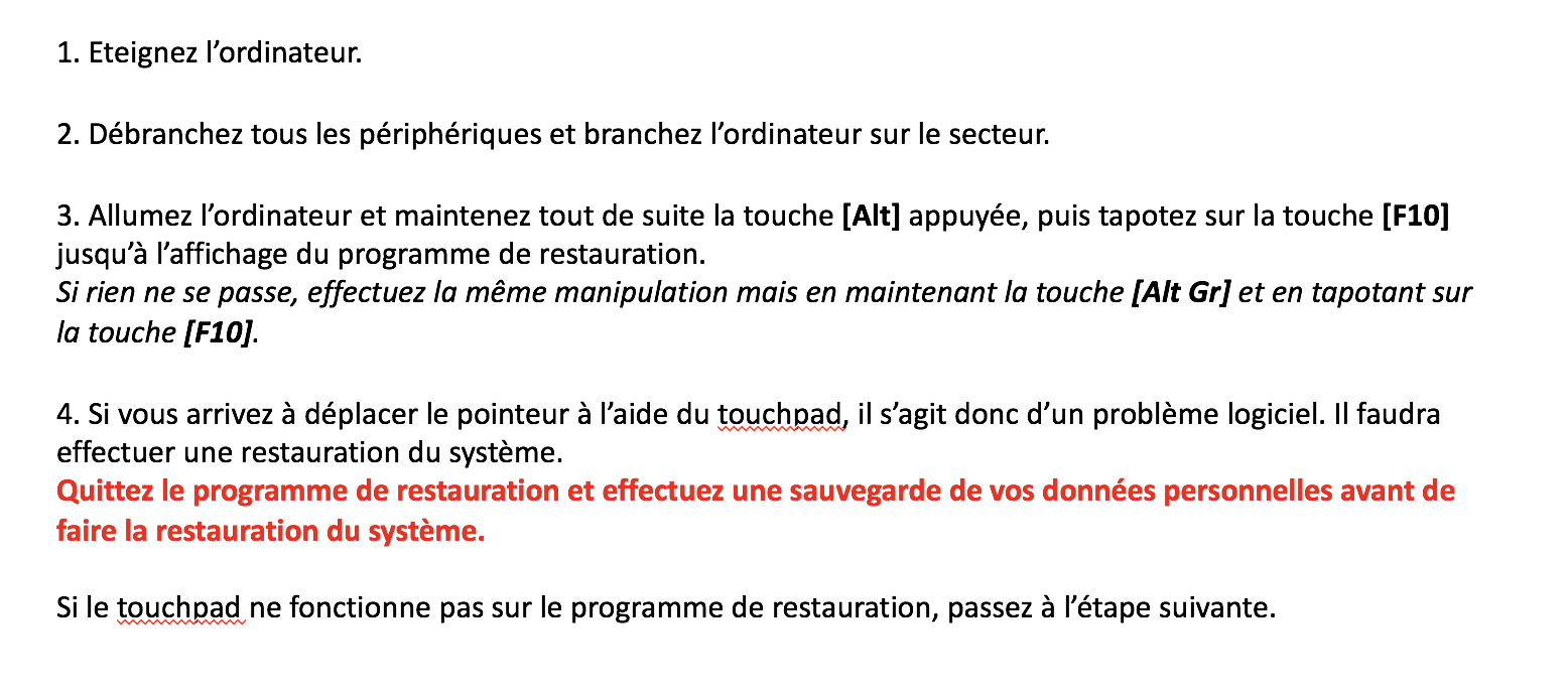 Sur mon ordinateur Acer, le TouchPad ne fonctionne plus Tuto