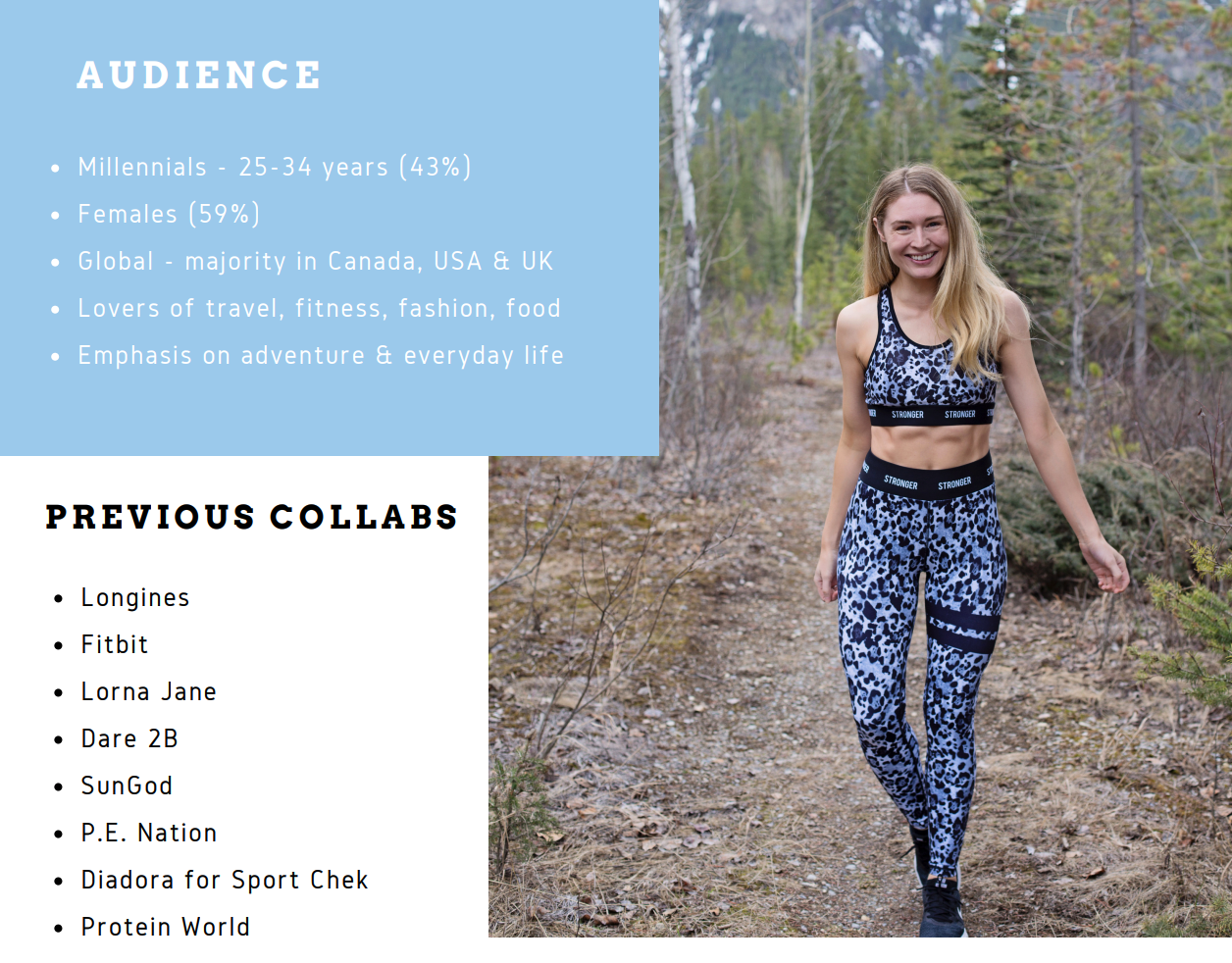 Extract of the media kit of @georginastokes